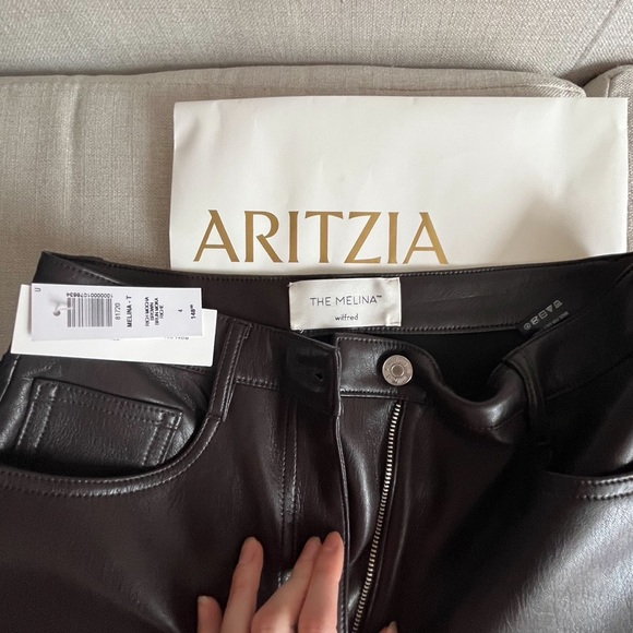 Aritzia Wilfred Melina pants in rich mocha brown - Picture 2 of 3